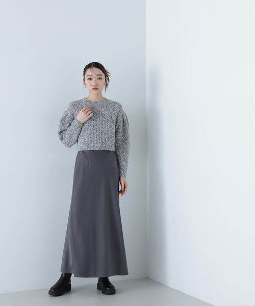 NATURAL BEAUTY BASIC(ナチュラルビューティーベーシック)の「◇【美人百花掲載】バイアスサテンナロースカート(スカート・レディース・ベージュ/チャコールグレー/ブラック・MEDIUM/SMALL)」の18枚目の写真
