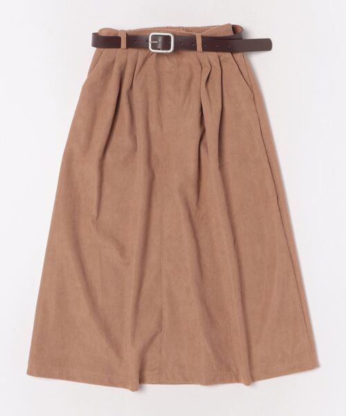 セール】ベルト付き コーデュロイ ロング丈スカート（スカート