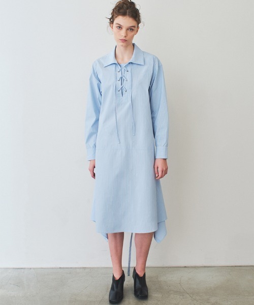 セール】shirt dress with apron（シャツワンピース）｜soduk
