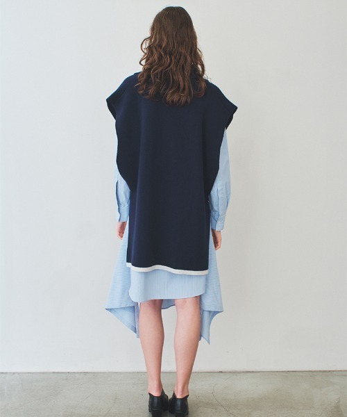 soduk（スドーク）の「【soduk】shirt dress with apron（シャツワンピース・レディース・サックスブルー/カーキ・ONE SIZE）」の3枚目の写真