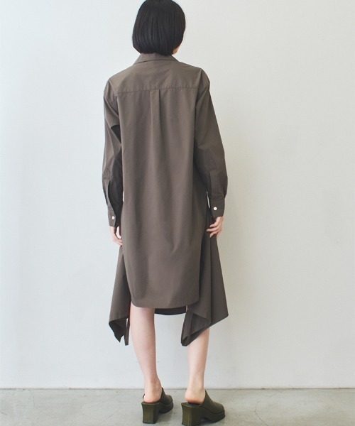soduk シャツ　ワンピース セール】shirt dress with apron（シャツワンピース）｜soduk