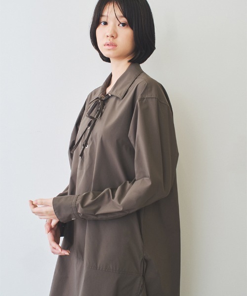 soduk シャツ　ワンピース セール】shirt dress with apron（シャツワンピース）｜soduk