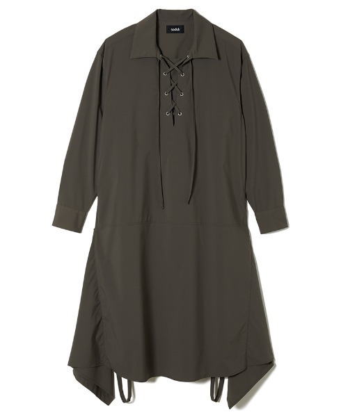 セール】shirt dress with apron（シャツワンピース）｜soduk