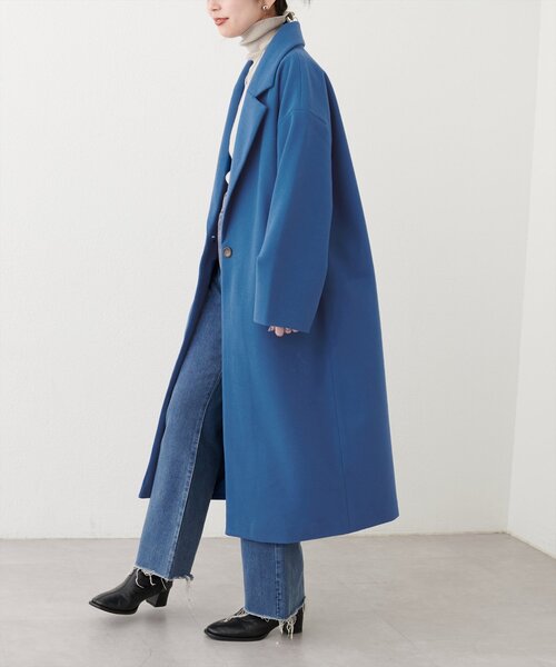 natural couture（ナチュラルクチュール）の「【Web限定】ニットモッサ袖タックチェスターコート（チェスターコート・レディース・アイボリー/ブラック/ブルー/グレー/ブラウン・FREE）」の16枚目の写真