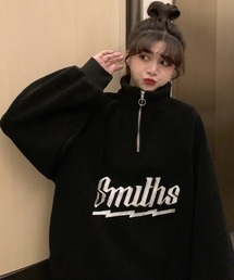 【再入荷】ふわもこ刺繍ロゴハーフジップボアフリース