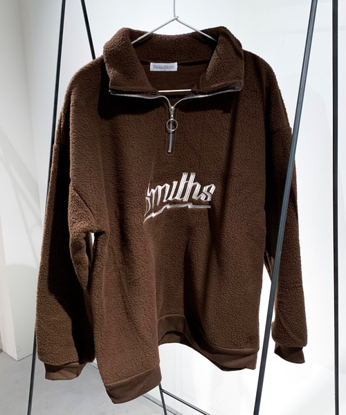 Teem Store(チームストア)の「【再入荷】ふわもこ刺繍ロゴハーフジップボアフリース(スウェット・レディース・ブルー/ブラック/ブラウン/ホワイト・M/L)」の20枚目の写真