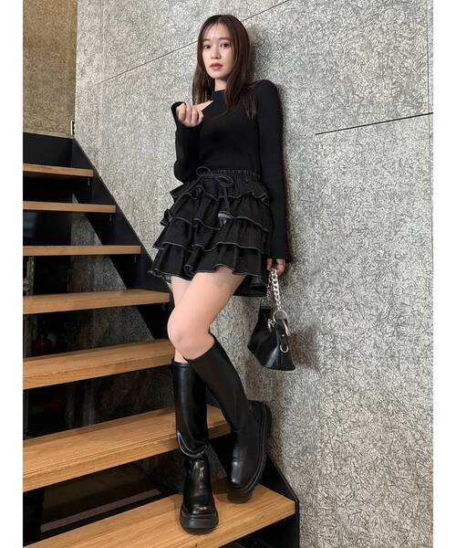 dazzlin(ダズリン)の「ワンショルリボンニットトップス(ニット/セーター・レディース・グレー/ブラック/オフホワイト・FREE)」の6枚目の写真