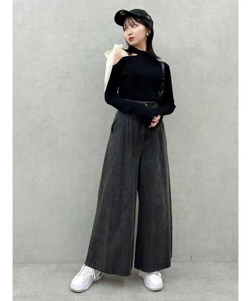 dazzlin（ダズリン）の「ワンショルリボンニットトップス（ニット/セーター・レディース・グレー/ブラック/オフホワイト・FREE）」の17枚目の写真