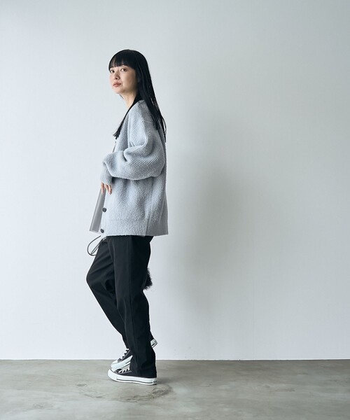 セール】起毛アゼ編みVネックニットカーディガン（カーディガン/ボレロ