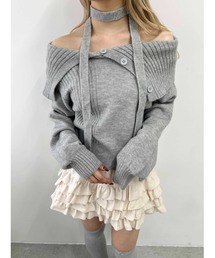 PHILLY | 【PHILLY】チョーカー付オフショルニット(ニット/セーター)