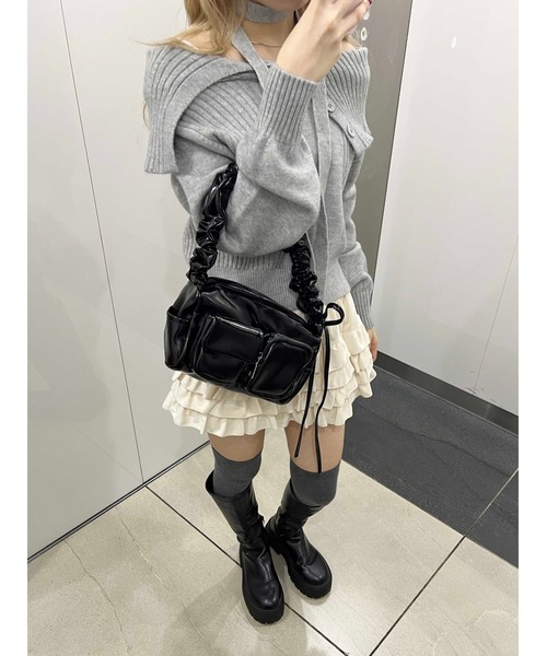 PHILLY（フィリー）の「【PHILLY】チョーカー付オフショルニット（ニット/セーター・レディース・ブラック/グレー・FREE）」の17枚目の写真