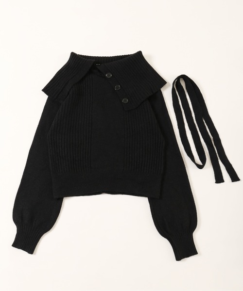 PHILLY（フィリー）の「【PHILLY】チョーカー付オフショルニット（ニット/セーター・レディース・ブラック/グレー・FREE）」の18枚目の写真