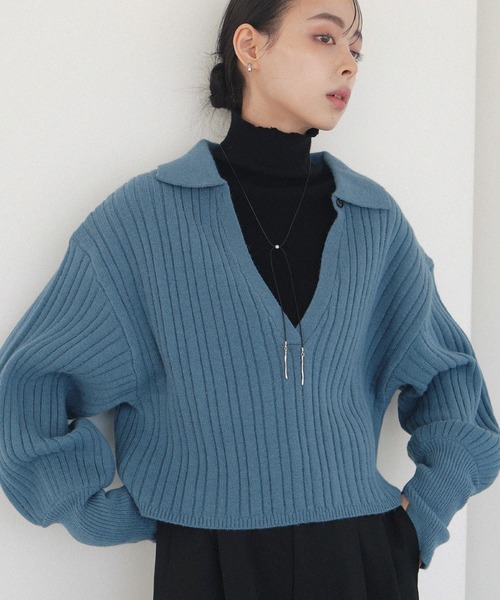 セール】キーネックショートポロニット（ニット/セーター）｜LIAN