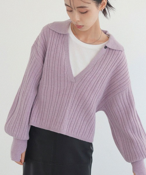 セール】キーネックショートポロニット（ニット/セーター）｜LIAN