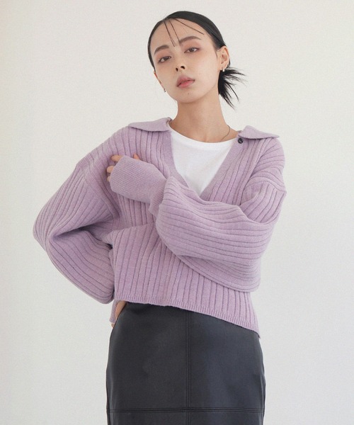 セール】キーネックショートポロニット（ニット/セーター）｜LIAN