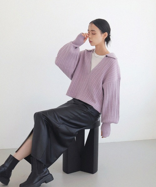 セール】キーネックショートポロニット（ニット/セーター）｜LIAN