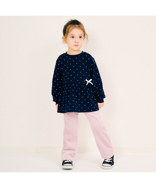 apres les cours(アプレレクール)の「【あったか】裏シャギーペプラムトレーナー(スウェット・キッズ・ブラック/アイボリー/サックスブルー/サーモンピンク/その他3/ネイビー・140/80/90/100/110/120/130)」の11枚目の写真