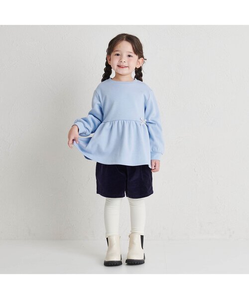 apres les cours(アプレレクール)の「【あったか】裏シャギーペプラムトレーナー(スウェット・キッズ・ブラック/アイボリー/サックスブルー/サーモンピンク/その他3/ネイビー・140/80/90/100/110/120/130)」の16枚目の写真