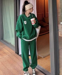 SHEPP（シープ）の「【裏起毛】ワンポイントサガラセットアップ（ルームウェア/パジャマ）」