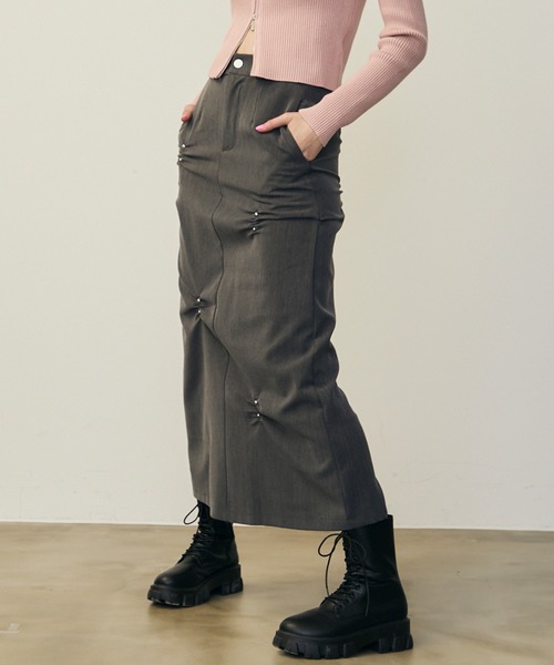 uyuウユ ビジューデザインナロースカート【uyu./ウユ】（スカート）｜uyu