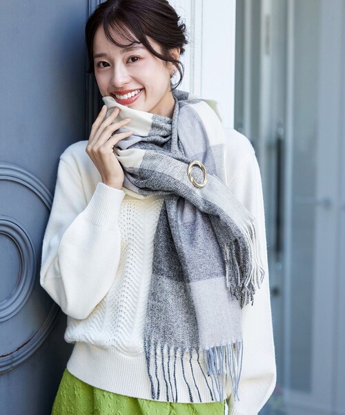 大判チェックマフラー（マフラー）｜Tiaclasse（ティアクラッセ）の