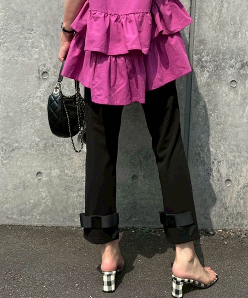 M y u(ミュー)の「スーパーストレッチ極楽&超美脚パンツ(スラックス・レディース・ブラック系1/ブラック系2/ブラック系4/ブラック系3/ブラック系6/ブラック系5・SMALL/MEDIUM/LARGE/X-LARGE)」の4枚目の写真