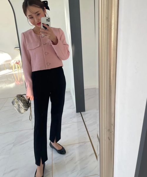 M y u(ミュー)の「スーパーストレッチ極楽&超美脚パンツ(スラックス・レディース・ブラック系1/ブラック系2/ブラック系4/ブラック系3/ブラック系6/ブラック系5・SMALL/MEDIUM/LARGE/X-LARGE)」の9枚目の写真