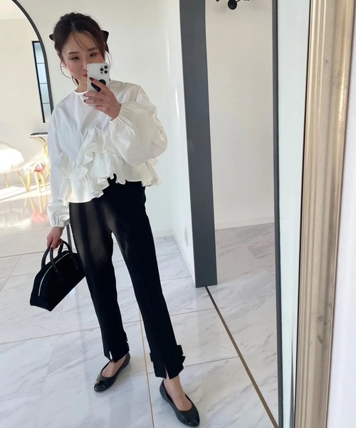M y u(ミュー)の「スーパーストレッチ極楽&超美脚パンツ(スラックス・レディース・ブラック系1/ブラック系2/ブラック系4/ブラック系3/ブラック系6/ブラック系5・SMALL/MEDIUM/LARGE/X-LARGE)」の22枚目の写真