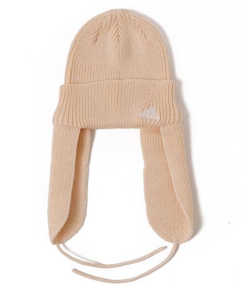 adidas(アディダス)の「WEGO/adidas EAR FLAP WATCH(ニットキャップ/ビーニー・レディース・ホワイト/ブラック・FREE)」の1枚目の写真