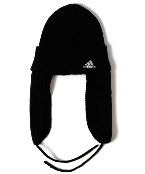 adidas(アディダス)の「WEGO/adidas EAR FLAP WATCH(ニットキャップ/ビーニー・レディース・ホワイト/ブラック・FREE)」の2枚目の写真