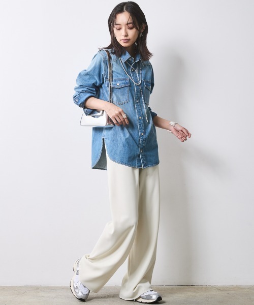 CHIC STYLE(シックスタイル)の「ストレートパンツ <大きいサイズ有>シックスタイル(その他パンツ・レディース・ベージュ系/ブラック・M/L/LL/3L/4L/5L)」の21枚目の写真