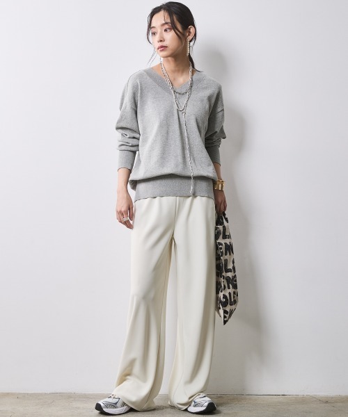 CHIC STYLE(シックスタイル)の「ストレートパンツ <大きいサイズ有>シックスタイル(その他パンツ・レディース・ベージュ系/ブラック・M/L/LL/3L/4L/5L)」の22枚目の写真