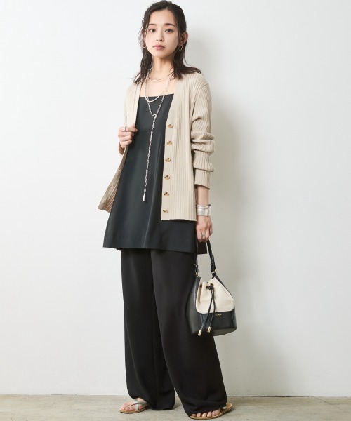 CHIC STYLE(シックスタイル)の「ストレートパンツ <大きいサイズ有>シックスタイル(その他パンツ・レディース・ベージュ系/ブラック・M/L/LL/3L/4L/5L)」の4枚目の写真