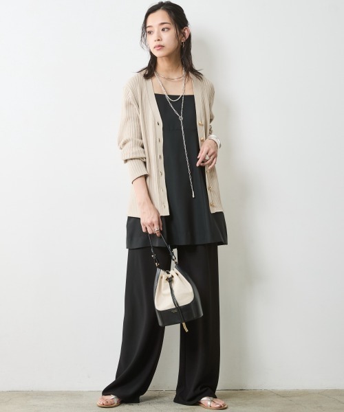 CHIC STYLE(シックスタイル)の「ストレートパンツ <大きいサイズ有>シックスタイル(その他パンツ・レディース・ベージュ系/ブラック・M/L/LL/3L/4L/5L)」の11枚目の写真