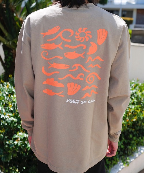 PORT OF CALL（ポートオブコール）の「DESIGN TEE/PORT OF CALLマリーン柄バックプリント長袖Tシャツ（Tシャツ/カットソー・メンズ・ホワイト/カーキ・MEDIUM/LARGE）」の13枚目の写真