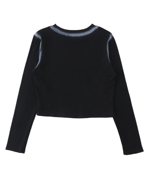 dispark（ディスパーク）の「DISPARK/レタリングブリーチクロップドトップス（Tシャツ/カットソー・レディース・ブラック/ホワイト・FREE）」の13枚目の写真