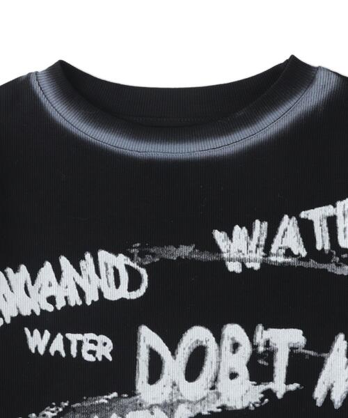 dispark（ディスパーク）の「DISPARK/レタリングブリーチクロップドトップス（Tシャツ/カットソー・レディース・ブラック/ホワイト・FREE）」の14枚目の写真