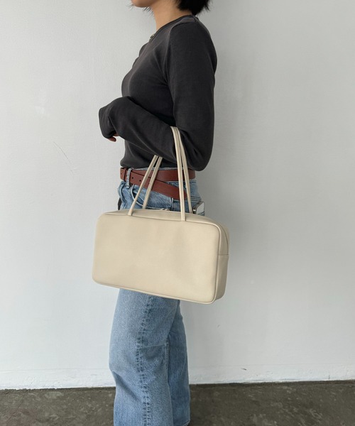 EFOLE（エフォル）の「【軽量/肩掛け/500ml収納】シンプル ワイド ボストン（ボストンバッグ・レディース・オフホワイト/ダークブラウン/ブラック・FREE）」の21枚目の写真
