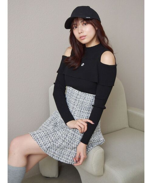 MERCURYDUO（マーキュリーデュオ）の「【MARY QUANTコラボ】折返し襟オープンショルダーニット（ニット/セーター・レディース・その他1/ラベンダー/ブラック・FREE）」の22枚目の写真