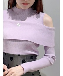 MERCURYDUO | 【MARY QUANTコラボ】折返し襟オープンショルダーニット(ニット/セーター)