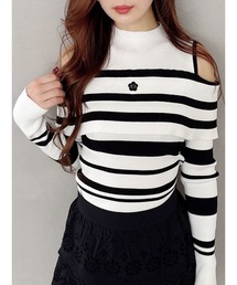 【MARY QUANTコラボ】折返し襟オープンショルダーニット