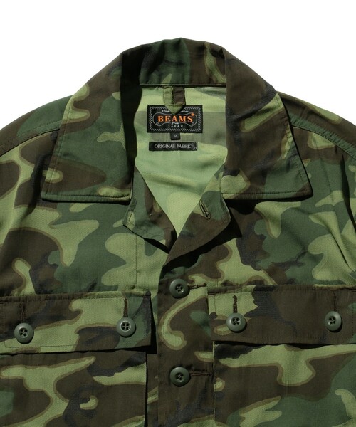 セール】メッシュ ジャカード カモフラージュ ミリタリー シャツ