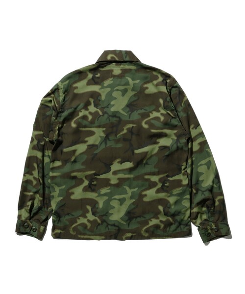 SALE 新品未使用 BEAMS BOY ミリタリーシャツジャケット セール】メッシュ ジャカード カモフラージュ ミリタリー シャツ