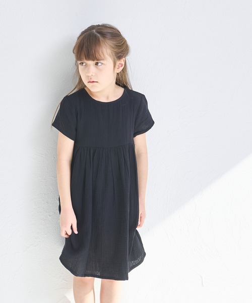 つくね様　ダブルガーゼ・フレンチスリーブワンピース OMNES】キッズ ダブルガーゼフレンチスリーブワンピース[品番