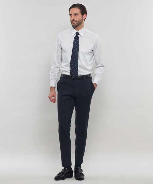 MACKINTOSH LONDON（マッキントッシュ ロンドン）の「【FLEX JERSEY】鹿の子ジオメトリック小紋ジャージーシャツ（シャツ/ブラウス・メンズ・ブルー系その他4/グレー系その他2・M/L/XL/S）」の3枚目の写真