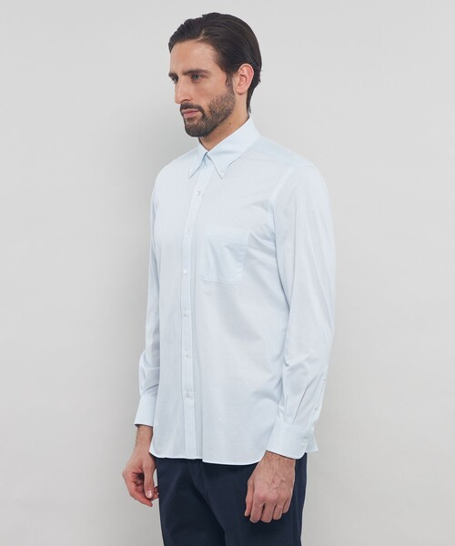 MACKINTOSH LONDON（マッキントッシュ ロンドン）の「【FLEX JERSEY】鹿の子ジオメトリック小紋ジャージーシャツ（シャツ/ブラウス・メンズ・ブルー系その他4/グレー系その他2・M/L/XL/S）」の6枚目の写真