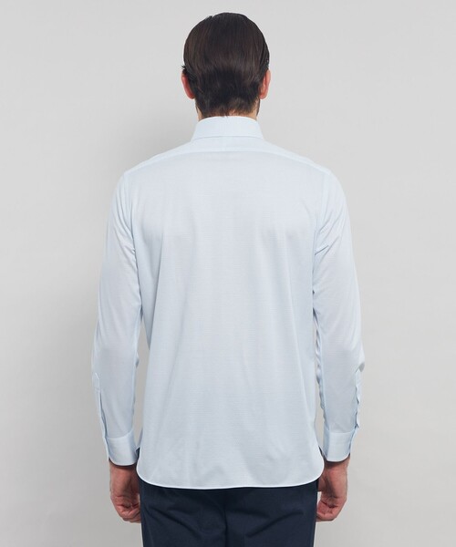 MACKINTOSH LONDON（マッキントッシュ ロンドン）の「【FLEX JERSEY】鹿の子ジオメトリック小紋ジャージーシャツ（シャツ/ブラウス・メンズ・ブルー系その他4/グレー系その他2・M/L/XL/S）」の7枚目の写真