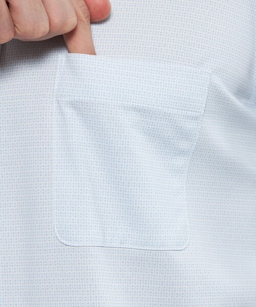 MACKINTOSH LONDON（マッキントッシュ ロンドン）の「【FLEX JERSEY】鹿の子ジオメトリック小紋ジャージーシャツ（シャツ/ブラウス・メンズ・ブルー系その他4/グレー系その他2・M/L/XL/S）」の8枚目の写真