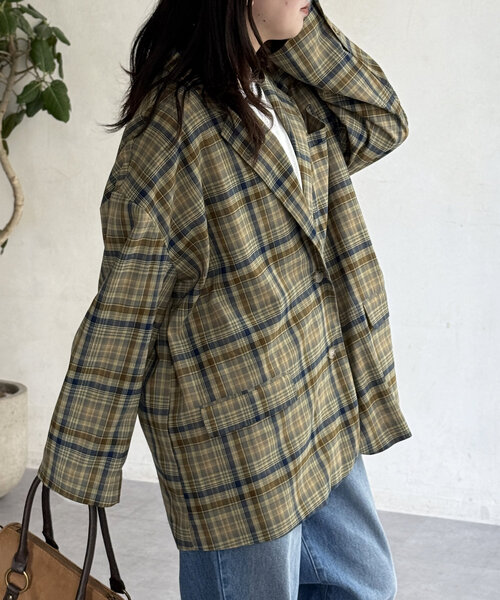 CPCM(シーピーシーエム)の「オーバーサイズテーラードジャケット(テーラードジャケット・レディース・グレー系その他/グレー/ベージュ/ネイビー・FREE)」の14枚目の写真