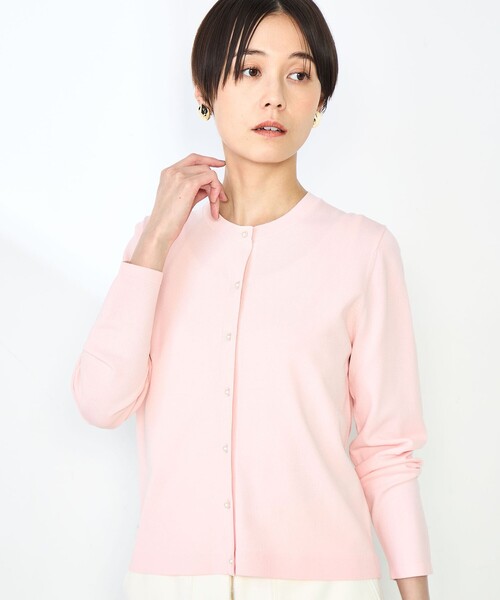 NOLLEY’S Sophi(ノーリーズソフィ)の「《アンサンブル対応》《手洗い可能》マルチファンクションクルーネックカーディガン(カーディガン/ボレロ・レディース・ホワイト/ミント/ベビーピンク/ダークネイビー・38/36)」の1枚目の写真